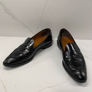 Black Everlane leather penny loafer, size 8